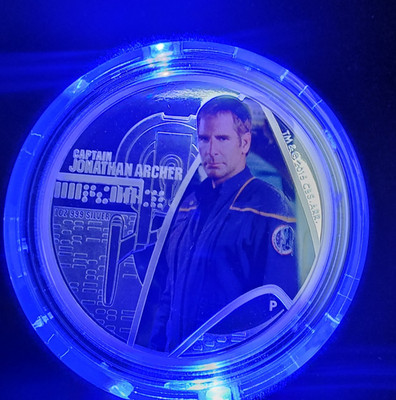2015 Star Trek Jonathan Archer 1 oz Silver Proof Coin Perth Mint w/ LED Case COA