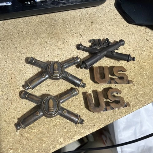 VTG WW1 WWII US Army Military US Army Officer Collar Insignia/Branch Pins