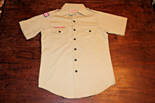 Boy Scouts of America BSA Men's Shirt Tan Small Plain No Patches Short Sleeve