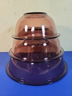 3 Vintage Pyrex 322 323 325 Amethyst Purple Cranberry Nesting Mixing Bowls NICE!