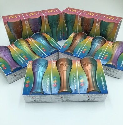 3x  Mc Donalds Glas 2022 Regenbogen limitierte Crew Edition NEU & OVP Coca Cola 