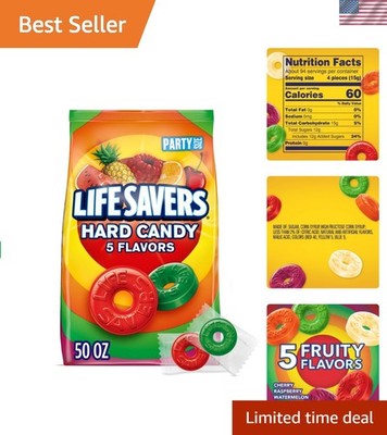 Delicious Mixed-Fruit 5 Flavors Hard Candy in 50 oz Bag - Perfect for Sharing