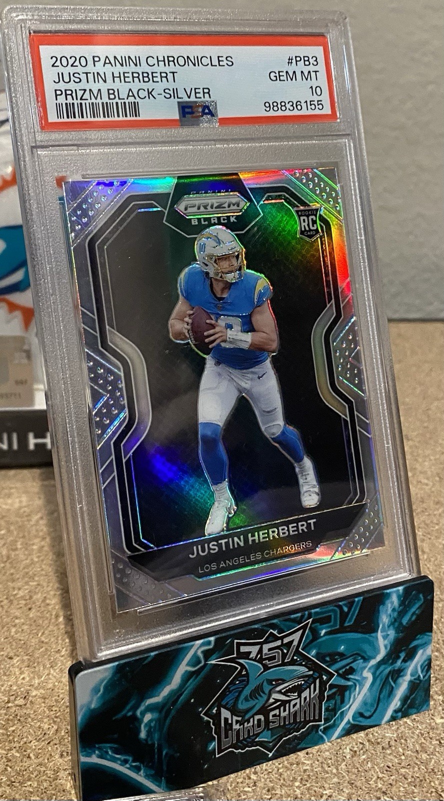 2020 Justin Herbert Chronicles Prizm Black Silver Psa 10