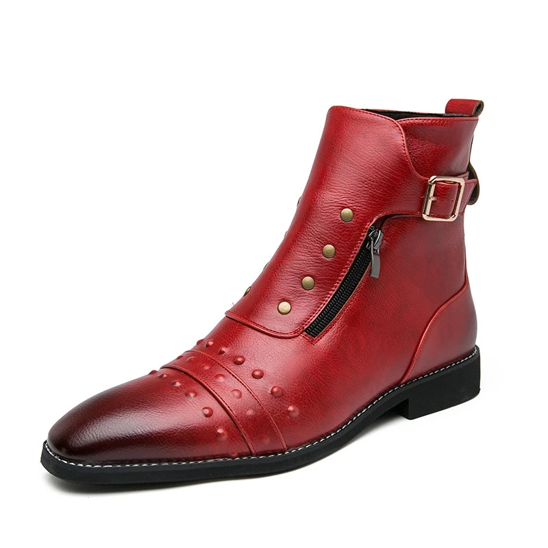 Red Zip Boots for Men for sale | eBay