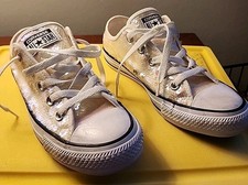 Converse All Star Low Top Iridescent White Pink Sequin Sneakers Size 6 Prom