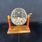 Vintage Bakelite Bingo Cage Set With Basket And Bingo Balls