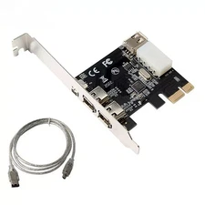 PCIE 1X to 3-port 1394A Firewire Riser Card 800Mbps Expansion Adapter Card