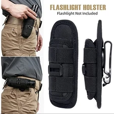 LED Flashlight Holder Carry Belt Pouch Nylon Holster Torch 360 Degrees Rotatable