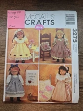 Vtg MCCALLS PATTERN 3275  DRESSES NIGHTGOWN  18" PERIOD  DOLL CLOTHES  UNCUT FF