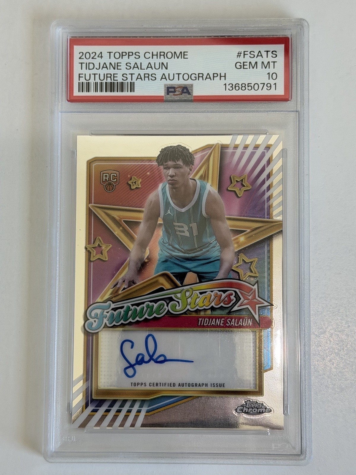 2024 Topps Chrome #FSA-TS Tidjane Salaun Future Stars Rookie Auto PSA 10 RC AU