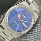 GENUINE VINTAGE SEIKO 5 AUTOMATIC JAPAN MENS ARABIC BLUE DIAL WATCH a2214-U