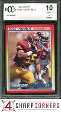1990 SCORE #302 JUNIOR SEAU RC HOF BCCG 10