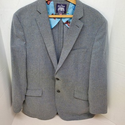 Savile Row Company Shoreditch Blue Grey Textured Blazer Butterfly Lining 44R