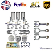 Overhaul Rebuild Kit+Connecting Rod For Isuzu 3LD1 Engine ES400ZT ES400 ES300