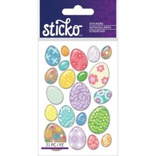 Stickers Sticko Epoxy Decorated Easter Eggs Patterns Colorful Large Small
