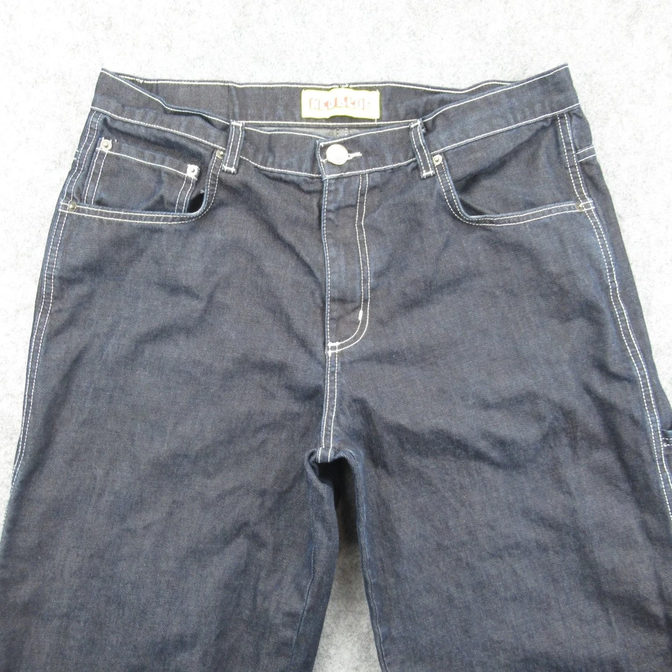 Pantalones de mezclilla para hombre Neo azul oscuro talla 34 estilo carpintero monopatín algodón Foto 3 de 4