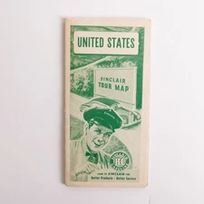 Vintage Sinclair Gasoline United States Tour Map 1947