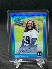 2018 Donruss Optic Shaquem Griffin Rated Rookie Teal Auto RC /75 Seahawks #196