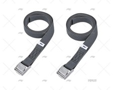 LOT DE 2 SANGLES AVEC BOUCLE INOX GRISES 2.5M X 25MM IMNASA 90250232