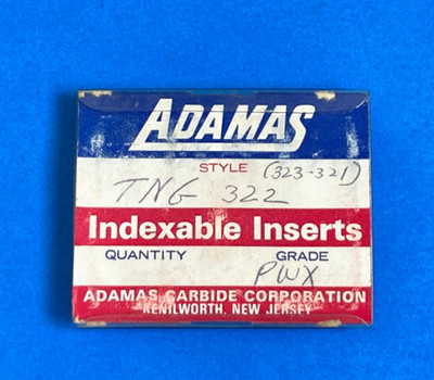 NOS ADAMAS CARBIDE CORP TNG 322 Grade: PWX Carbide Inserts Lot of 5-FREE SHIP