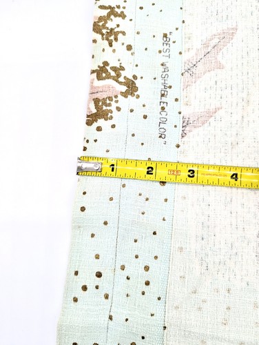 Vintage Barkcloth Fabric Panel/Curtain 50's Abstract Teal Nature 102" by 33.5" - Picture 20 of 20