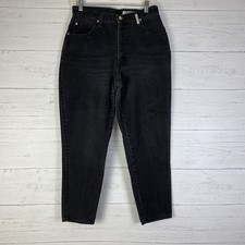 Vintage Sasson mom tapered jeans black high waisted womens size 11-12 30X26