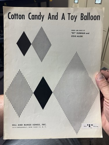 C 1960 Steve Allen Song/Tennessee Ernie Ford Sheet Music ‘Cotton Candy’