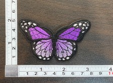 Purple Butterfly Embroidered Iron On Patch