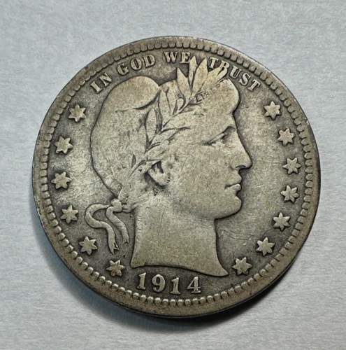 1914 Barber Quarter 0201 F+
