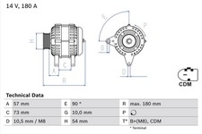 FITS BMW 1 116 D ALTERNATOR 0 986 082 200 BOSCH