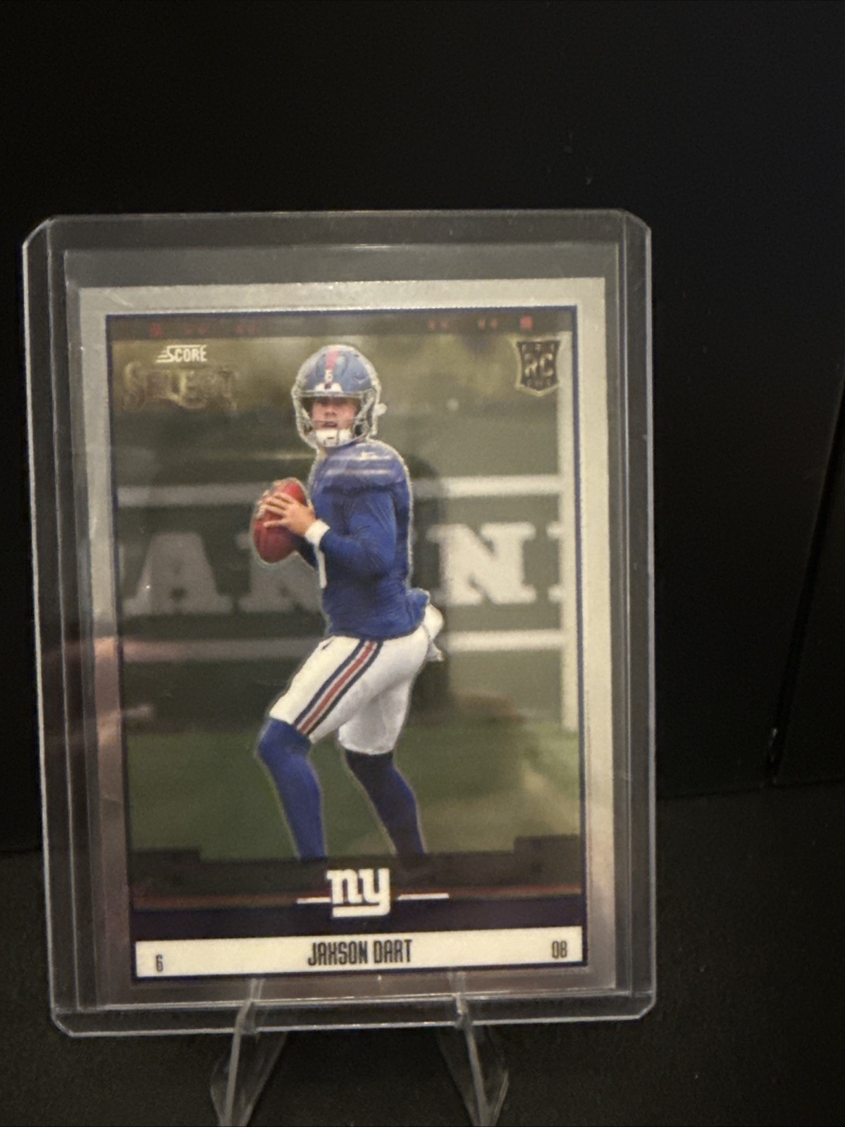 Panini Select 2025 Jaxson Dart #14 Rookie Score Select Throwback Giants NFL