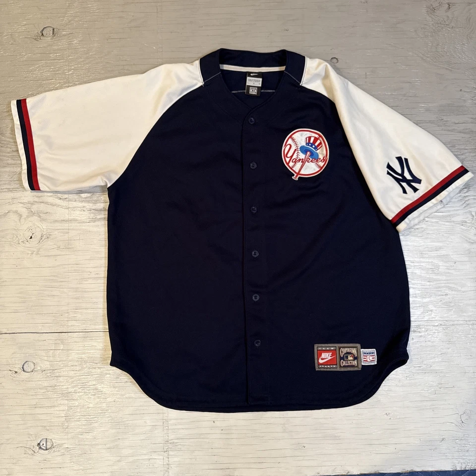VTG MLB Nike Cooperstown New York Yankees Reggie Jackson Sewn Jersey Sz Large - Image 3 of 4