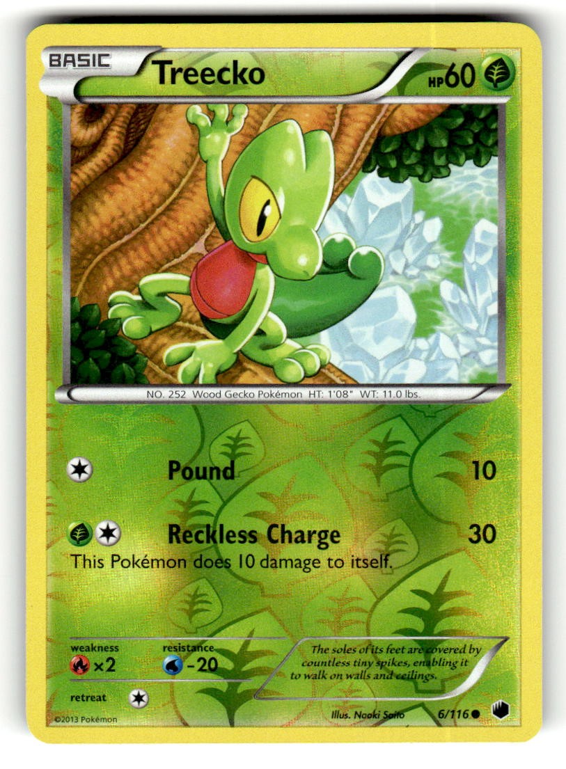 Treecko 6/116 Common Plasma Freeze Reverse Holo Pokemon Near Mint
