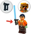 Custom Ezra Bridger minifigure w/ custom lightsaber hilt! Star Wars Rebels lego