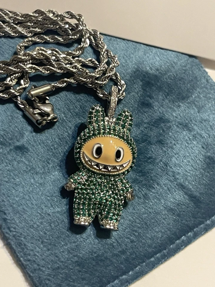 Labubu Pendant Stainless Steel Silver Plated 22- inch Rope Chain. - Image 2 of 4