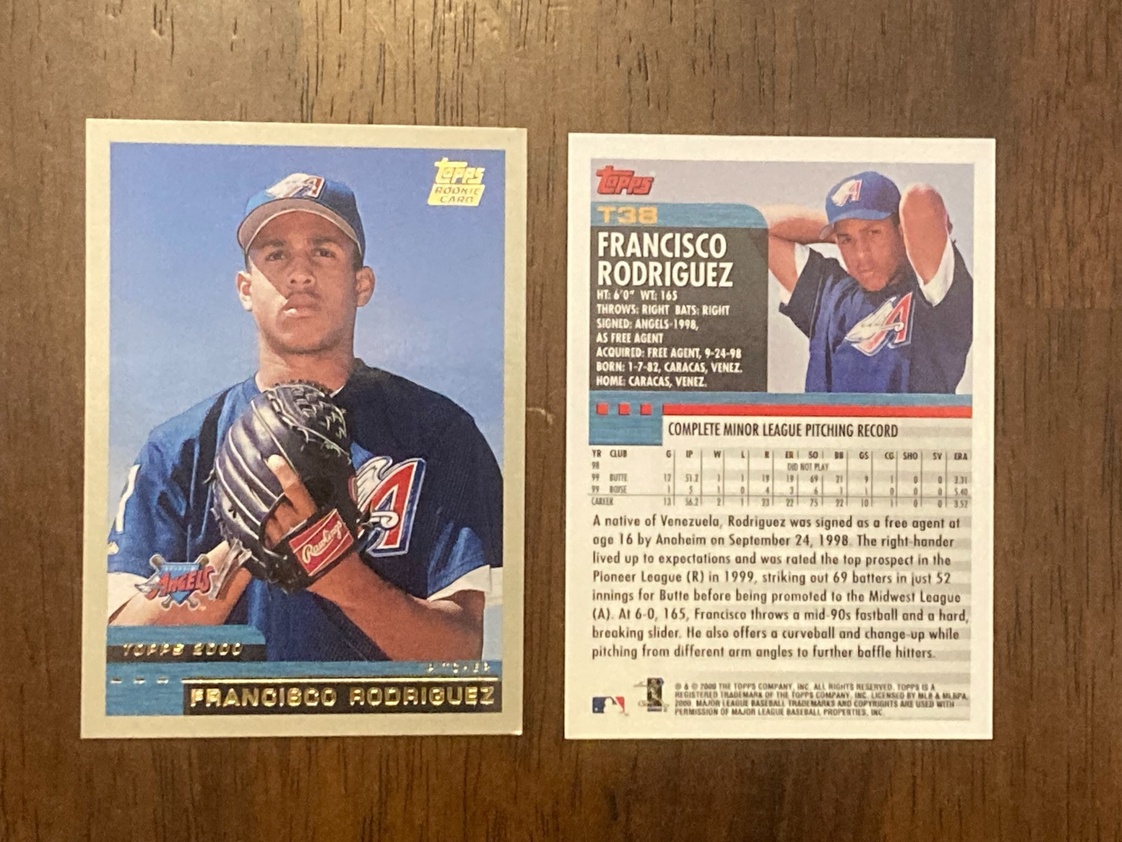 FRANCISCO RODRIGUEZ - 2000 TOPPS TRADED - ANAHEIM ANGELS - ROOKIE CARD #T38