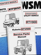 KUBOTA RTV900 SERVICE & PARTS & OPERATORS MANUAL BUNDLE, BINDING - 927 PGS!