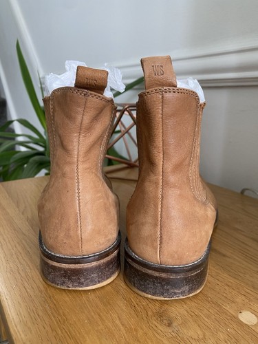 *WHITE STUFF* camel hellbraun Nubukleder abgenutzt mandelförmige Zehenpartie flache Stiefeletten 5 - Bild 5 von 17