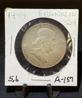 1949 Franklin Half Dollar. Semi Key Date Low Mintage: 90% Silver. A-157