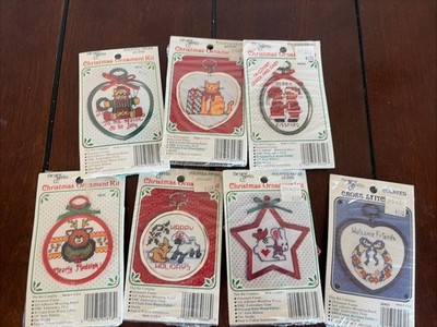 NEW The New Berlin Co. Cross Stitch Christmas Ornament Kits Set Of 7 LOT #2 *