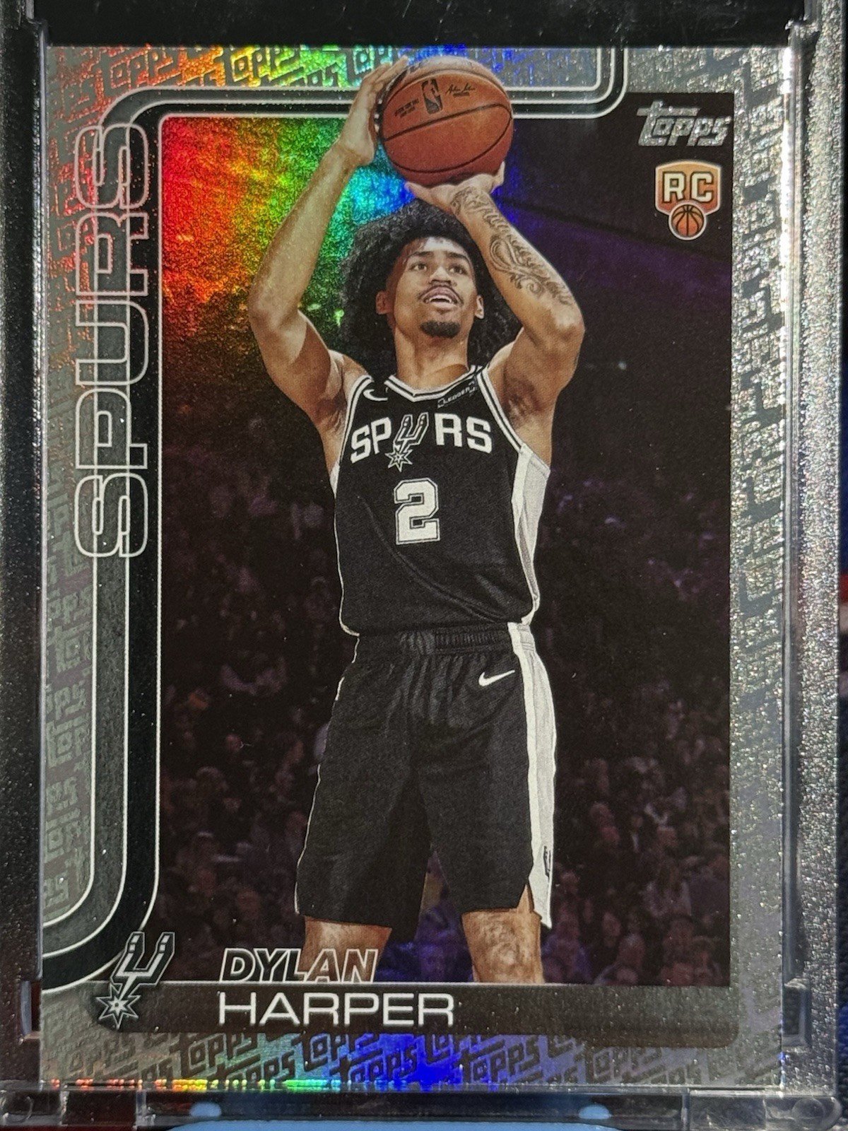 Topps 2025-26 Dylan Harper Spurs Topps Foil Pattern RC Rookie #202 READ