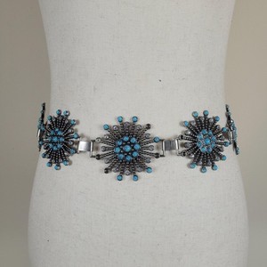 Silver Chain Starburst Belt Turquoise Medallion Western Boho Southwestern Rodeo il_fullxfull.6912665677_id51.jpg main image 4
