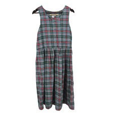 Vintage Bryn Connelly Dress Womens 8 Plaid Sleeveless Button Front Cotton 90s