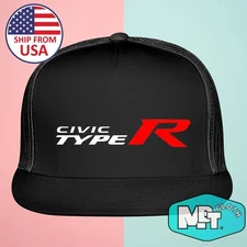 Type R Civic JDM Japan Racing Car Black Trucker Hat Cap Adult Size