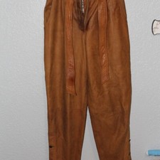Pia Rucci Vintage 80s Brown Suede Leather Pants Size 4 Pre Owned Great Condition