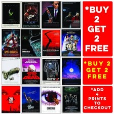 HORROR MOVIE POSTERS RETRO Classic Greatest Cinema Room Prints Wall Art A4 A3