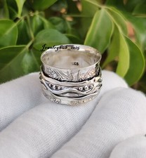 Beautiful Spinner 925 Sterling Silver Beautiful Handmade Ring All Size MO2118