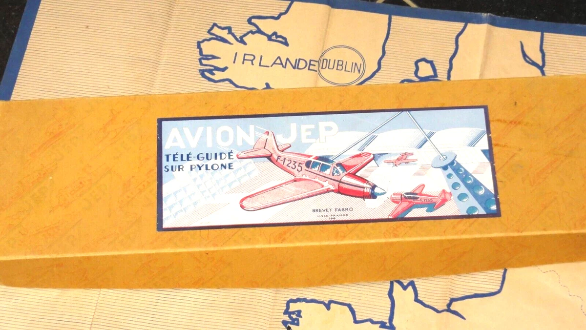JOUET ANCIEN JEP REF 1235 AVION SUR PYLONE VERS 1950 COMPLET