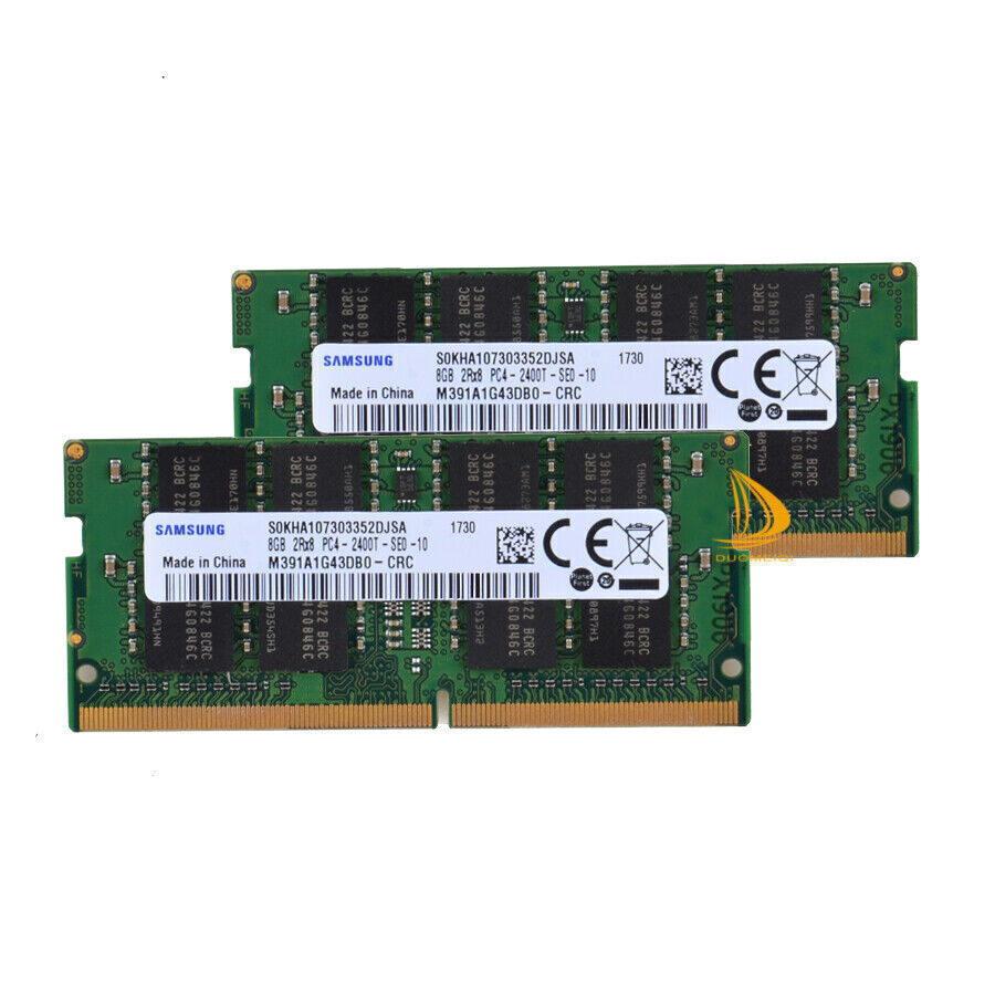 16GB Samsung 2x 8GB 2Rx8 PC4-2400T DDR4 19200Mhz 260Pin SODIMM
