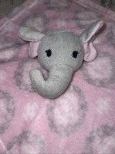 Hudson Baby Elephant Lovey 14" Plush Security Blanket Pink  Gray HB